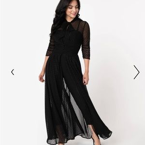 Unique Vintage Black Swiss Dot Starlet Duster - I Love Lucy - never worn